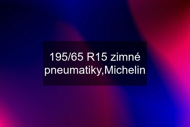 195/65 R15 zimné pneumatiky,Michelin