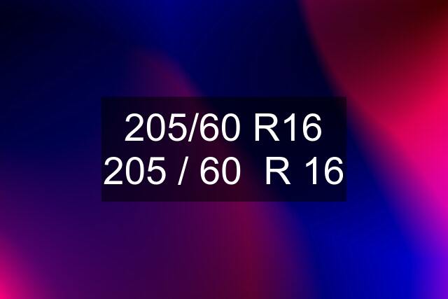 205/60 R16 205 / 60  R 16
