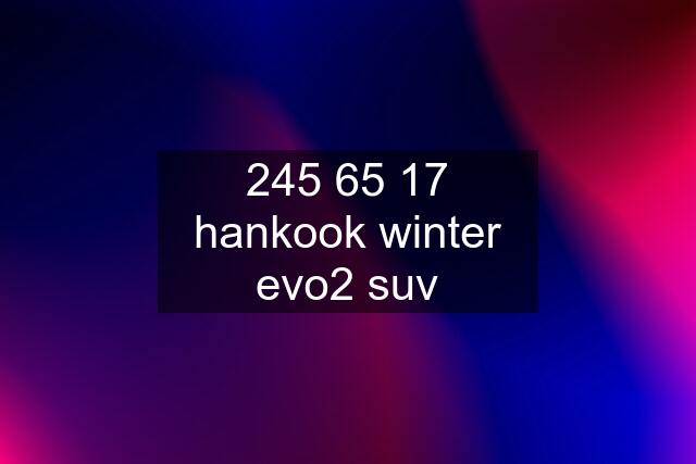 245 65 17 hankook winter evo2 suv