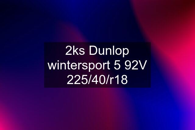 2ks Dunlop wintersport 5 92V 225/40/r18