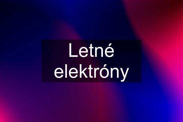 Letné elektróny