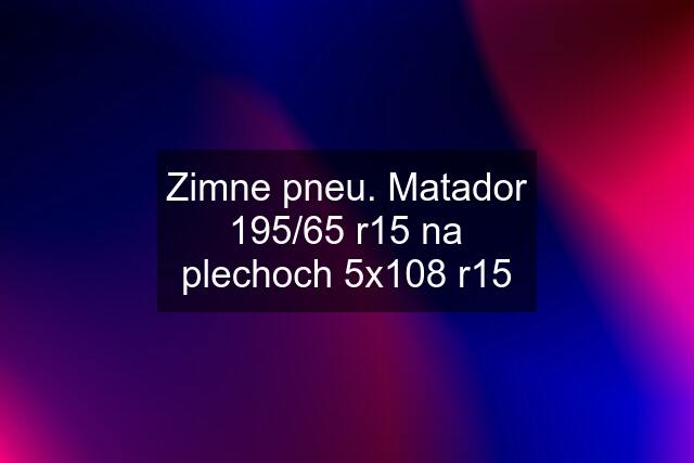 Zimne pneu. Matador 195/65 r15 na plechoch 5x108 r15