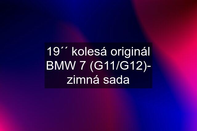 19´´ kolesá originál BMW 7 (G11/G12)- zimná sada