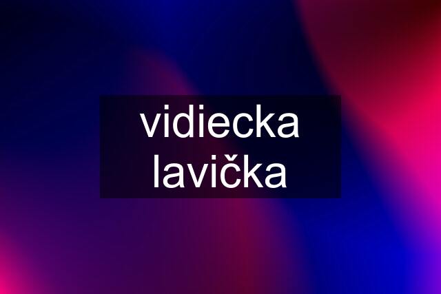 vidiecka lavička