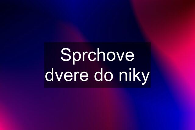 Sprchove dvere do niky