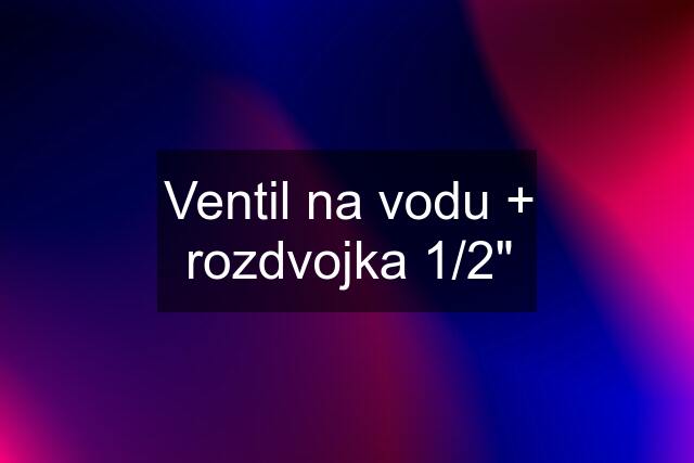 Ventil na vodu + rozdvojka 1/2"