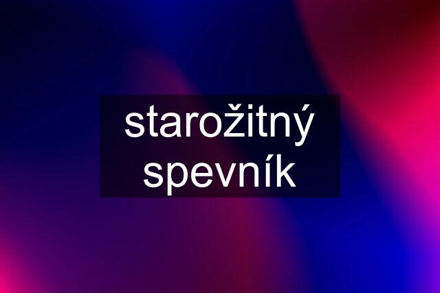 starožitný spevník