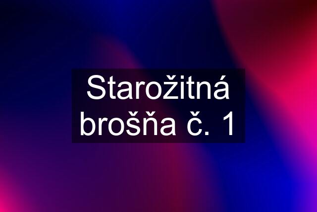 Starožitná brošňa č. 1