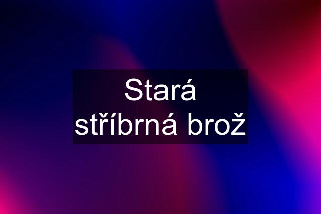 Stará stříbrná brož