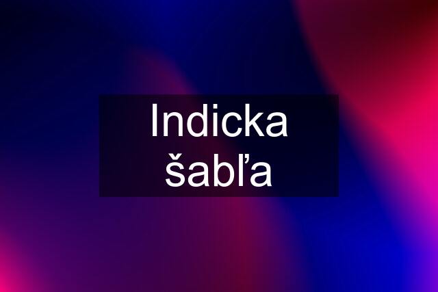 Indicka šabľa