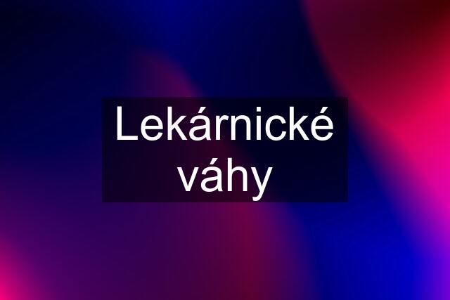 Lekárnické váhy