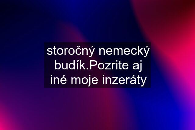 storočný nemecký budík.Pozrite aj iné moje inzeráty