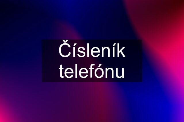 Čísleník telefónu