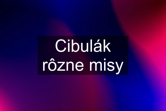 Cibulák rôzne misy