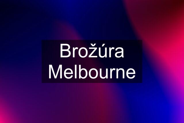 Brožúra Melbourne