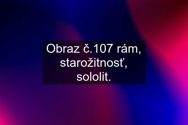 Obraz č.107 rám, starožitnosť, sololit.