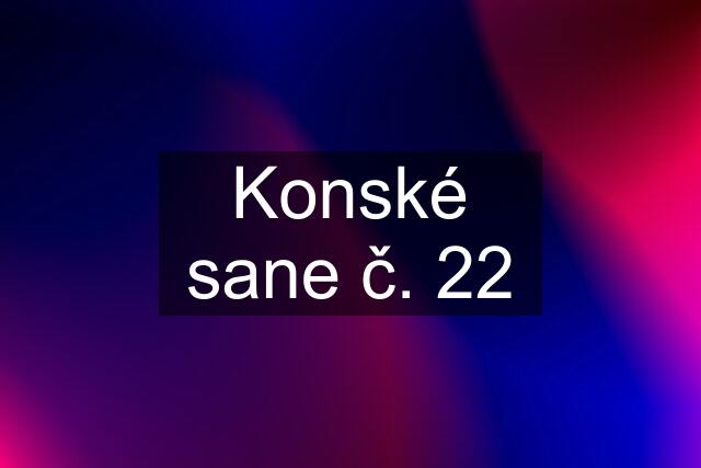 Konské sane č. 22