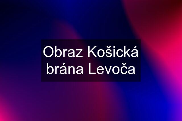 Obraz Košická brána Levoča