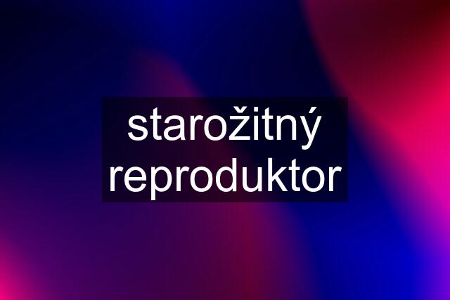 starožitný reproduktor