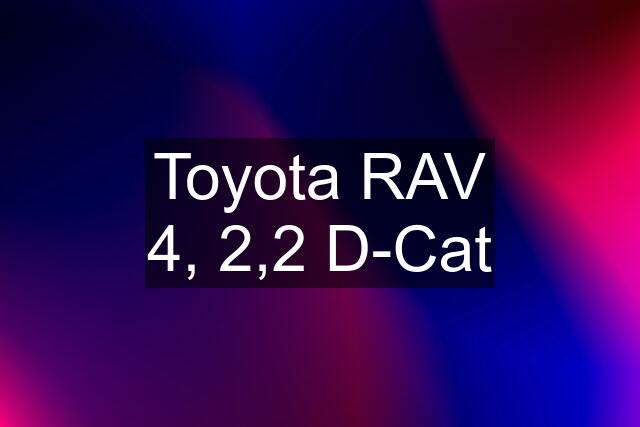 Toyota RAV 4, 2,2 D-Cat