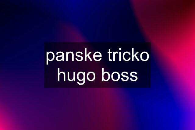 panske tricko hugo boss