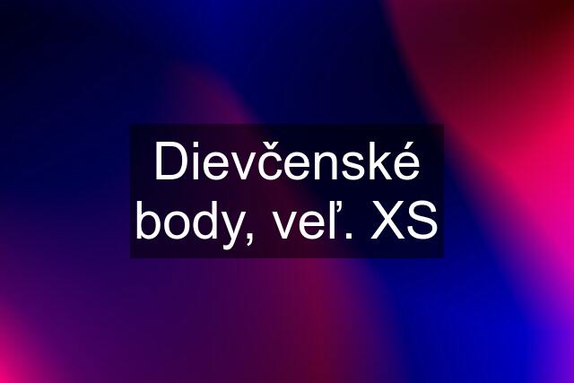 Dievčenské body, veľ. XS