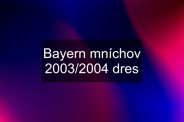 Bayern mníchov 2003/2004 dres