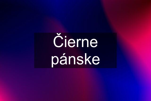 Čierne pánske