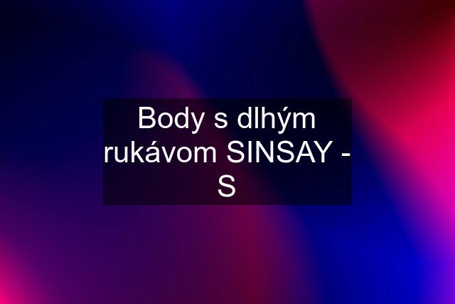 Body s dlhým rukávom SINSAY - S