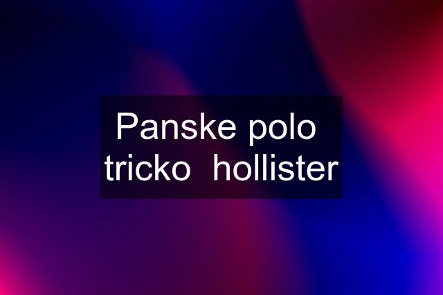 Panske polo  tricko  hollister