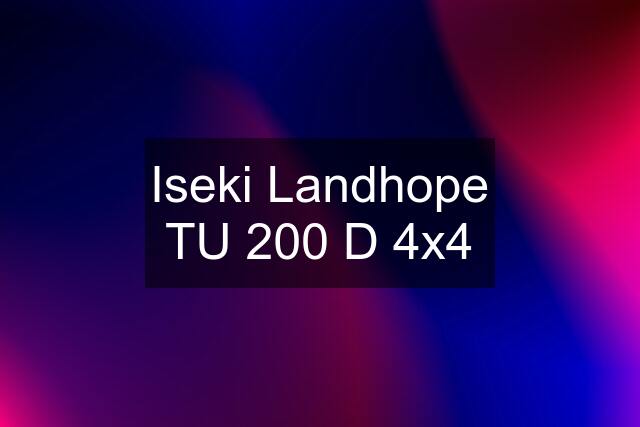 Iseki Landhope TU 200 D 4x4