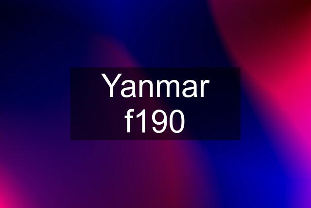 Yanmar f190