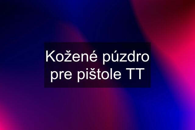 Kožené púzdro pre pištole TT