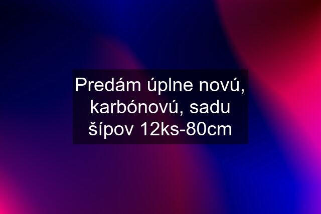 Predám úplne novú, karbónovú, sadu šípov 12ks-80cm