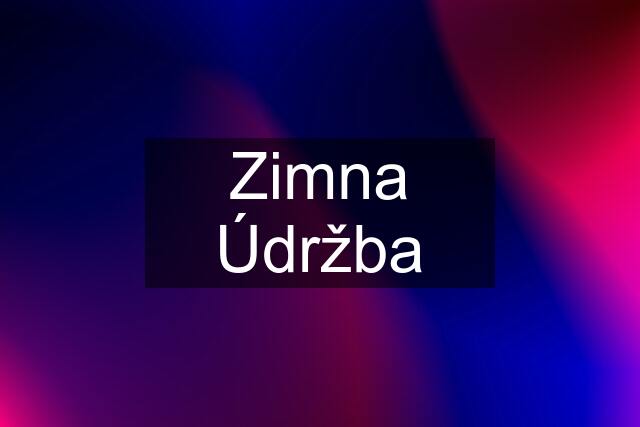 Zimna Údržba