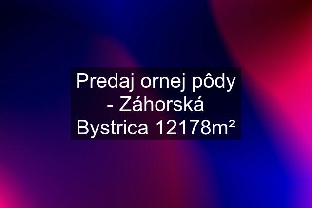 Predaj ornej pôdy - Záhorská Bystrica 12178m²