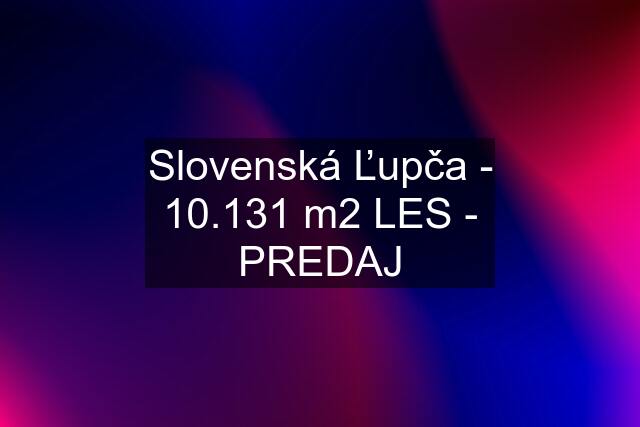 Slovenská Ľupča - 10.131 m2 LES - PREDAJ