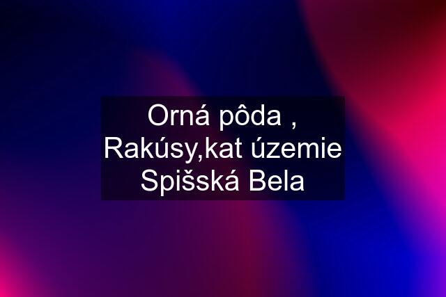 Orná pôda , Rakúsy,kat územie Spišská Bela