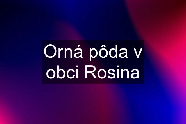 Orná pôda v obci Rosina