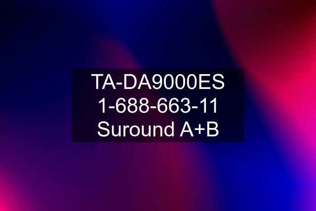 TA-DA9000ES 1-688-663-11 Suround A+B