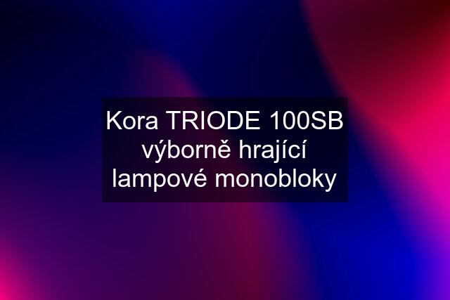 Kora TRIODE 100SB výborně hrající lampové monobloky