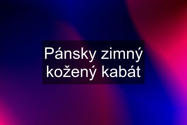 Pánsky zimný kožený kabát