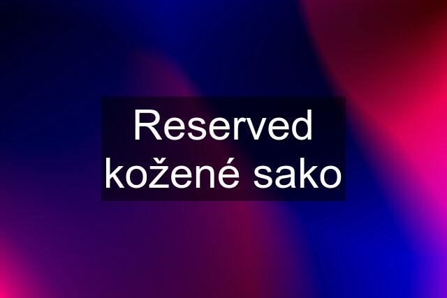 Reserved kožené sako