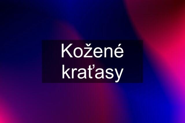 Kožené kraťasy