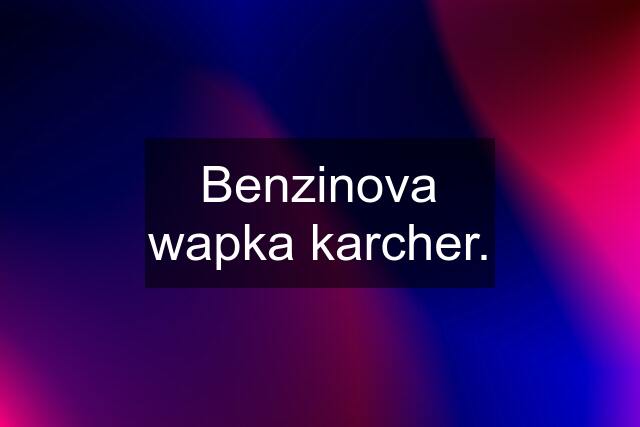 Benzinova wapka karcher.