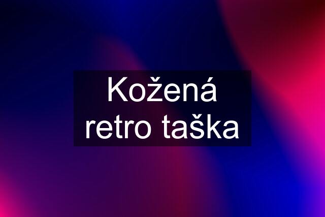 Kožená retro taška