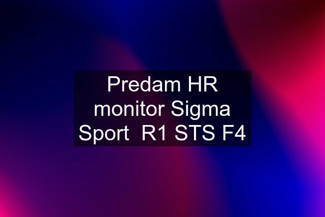 Predam HR monitor Sigma Sport  R1 STS F4