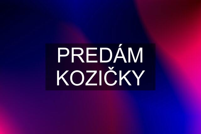 PREDÁM KOZIČKY