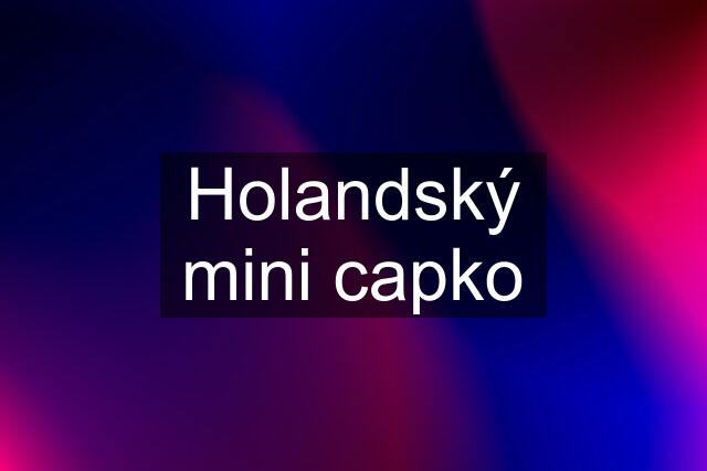 Holandský mini capko