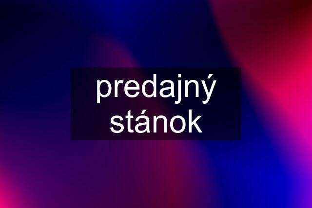 predajný stánok